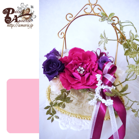 プリザーブドフラワー　ジュエルメリアバッグ