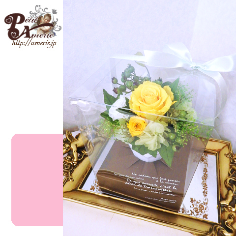 プリザーブドフラワー　ポットアレンジ