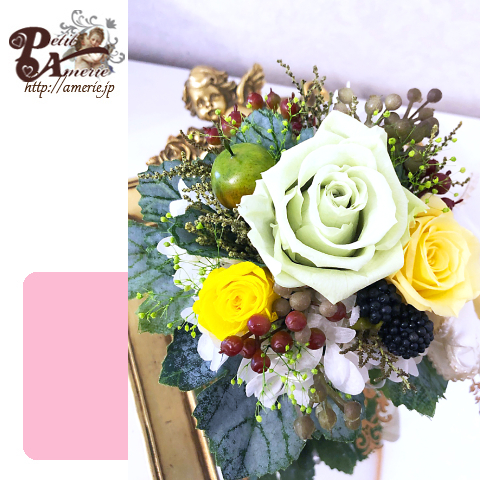 プリザーブドフラワー　ポットアレンジ