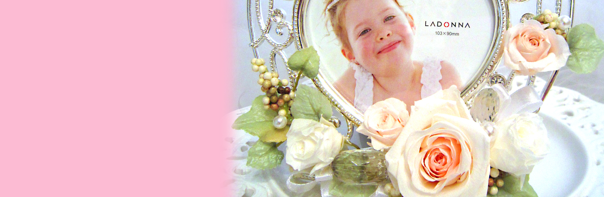 プリザーブドフラワー　ハートクラウンのフォトフレーム