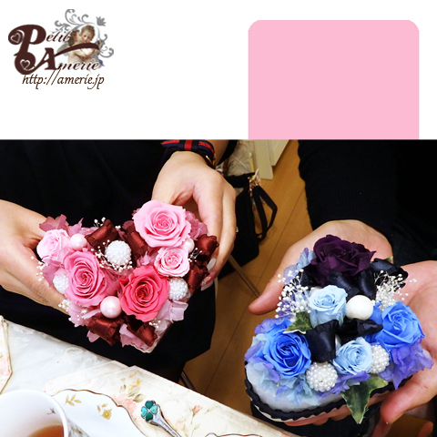 プリザーブドフラワー　ローズいっぱいのハートアレンジ