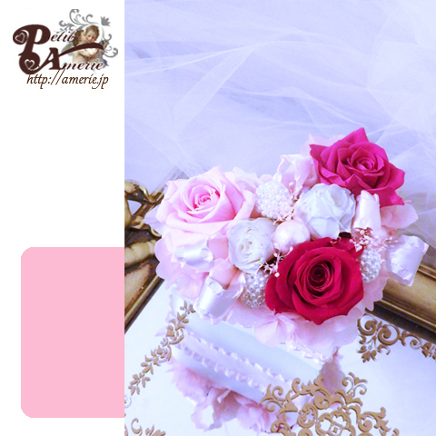 プリザーブドフラワー　ローズいっぱいのハートアレンジ