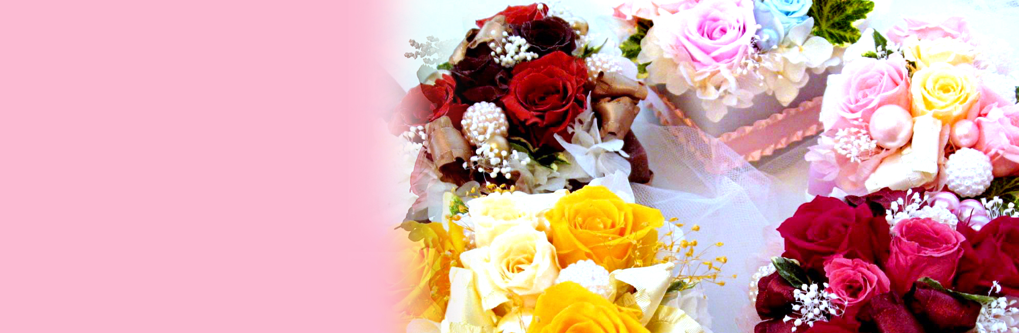 プリザーブドフラワー　ローズいっぱいのハートアレンジ