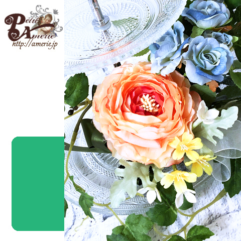 アーティフィシャルフラワー アフタヌーンティープレート