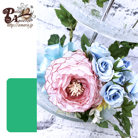 アーティフィシャルフラワー アフタヌーンティープレート