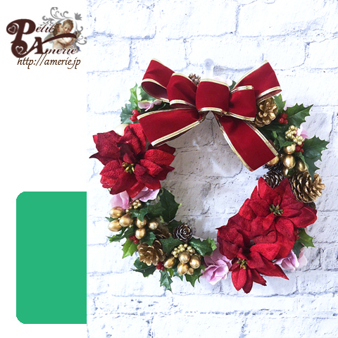 アーティフィシャルフラワー　クリスマスリース