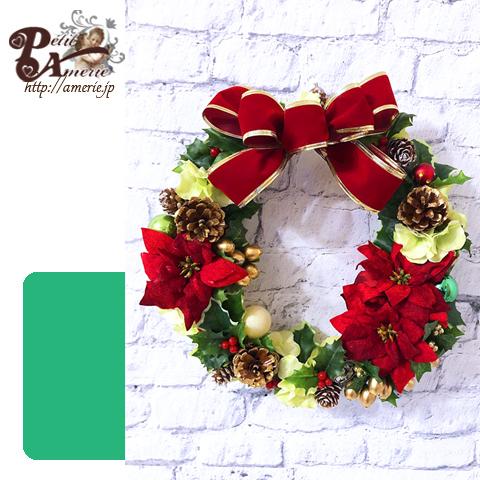 アーティフィシャルフラワー　クリスマスリース