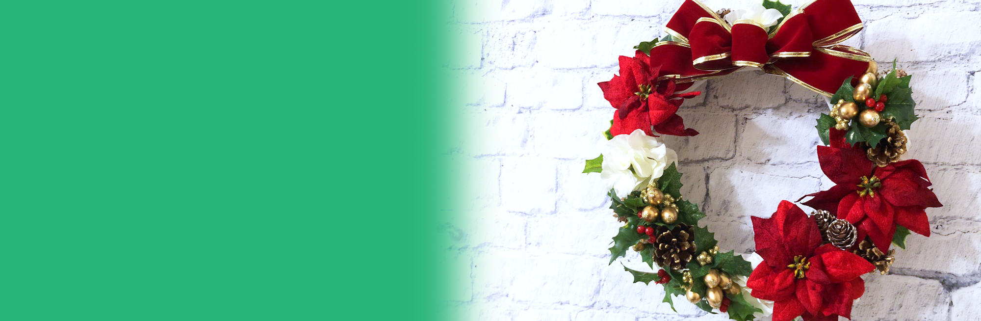 アーティフィシャルフラワー　クリスマスリース